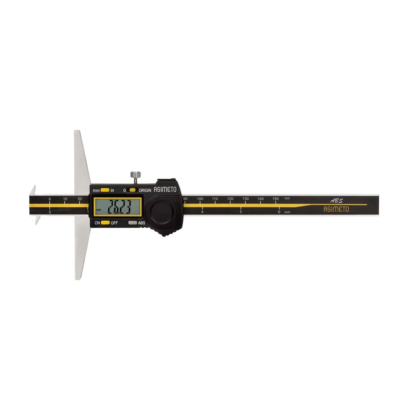 High Precision 0-6 ABS Digital Depth Caliper 0.0005 Double Hook Electronic Gauge for Internal Groove Measurement