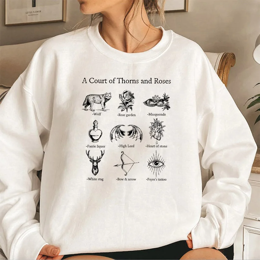 Acotar Sweatshirt A Court of Thorns and Roses Hoodie Sarah J Maas Velaris Pullover Throne of Glass City of Starlight Sweatshirts