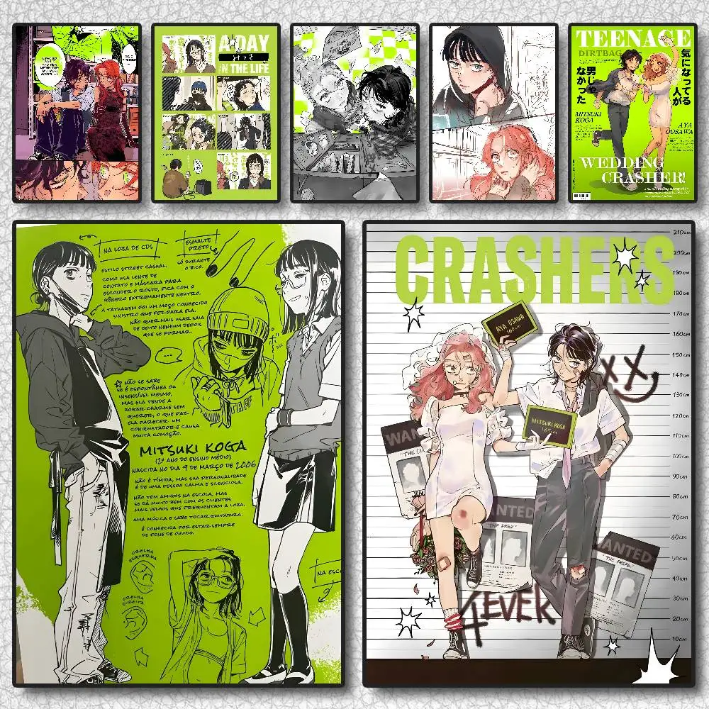 Aya Oosawa Koga Mitsuki comic anime Poster  Self-adhesive Art Waterproof  Sticker Coffee House Dorm Room Wall Decor