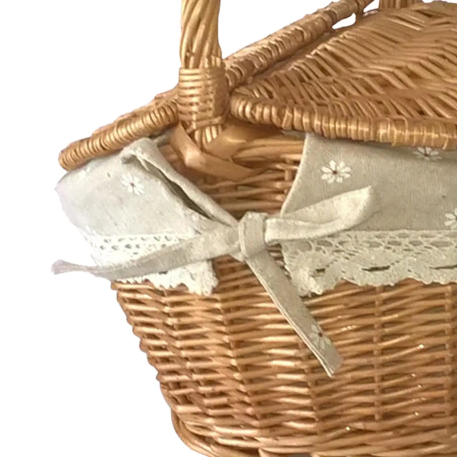 

Hand Woven Wicker Picnic Basket with Washable Lining for Outdoor Camping