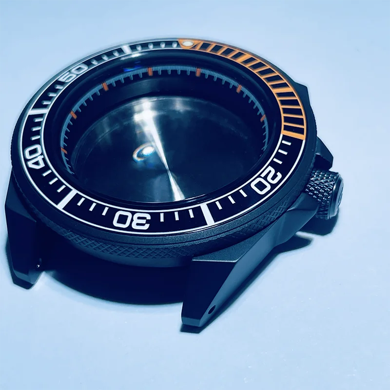 Watch Modify Parts 43.7mm Samurai Style Watch Case Sapphire Glass Rotating Bezel Suitable For NH35/36 Movement 20Bar Waterproof