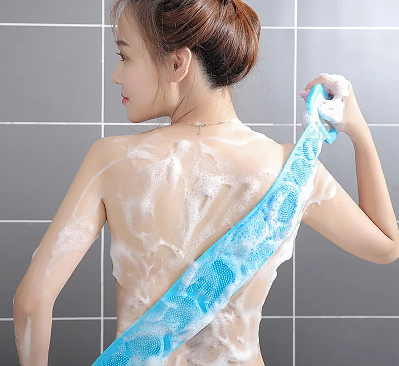 Body Sponge Silicone Brushes Bath Towels Scrubber Rubbing Back Peeling Massage Shower Belt Extended Skin Clean Brushes