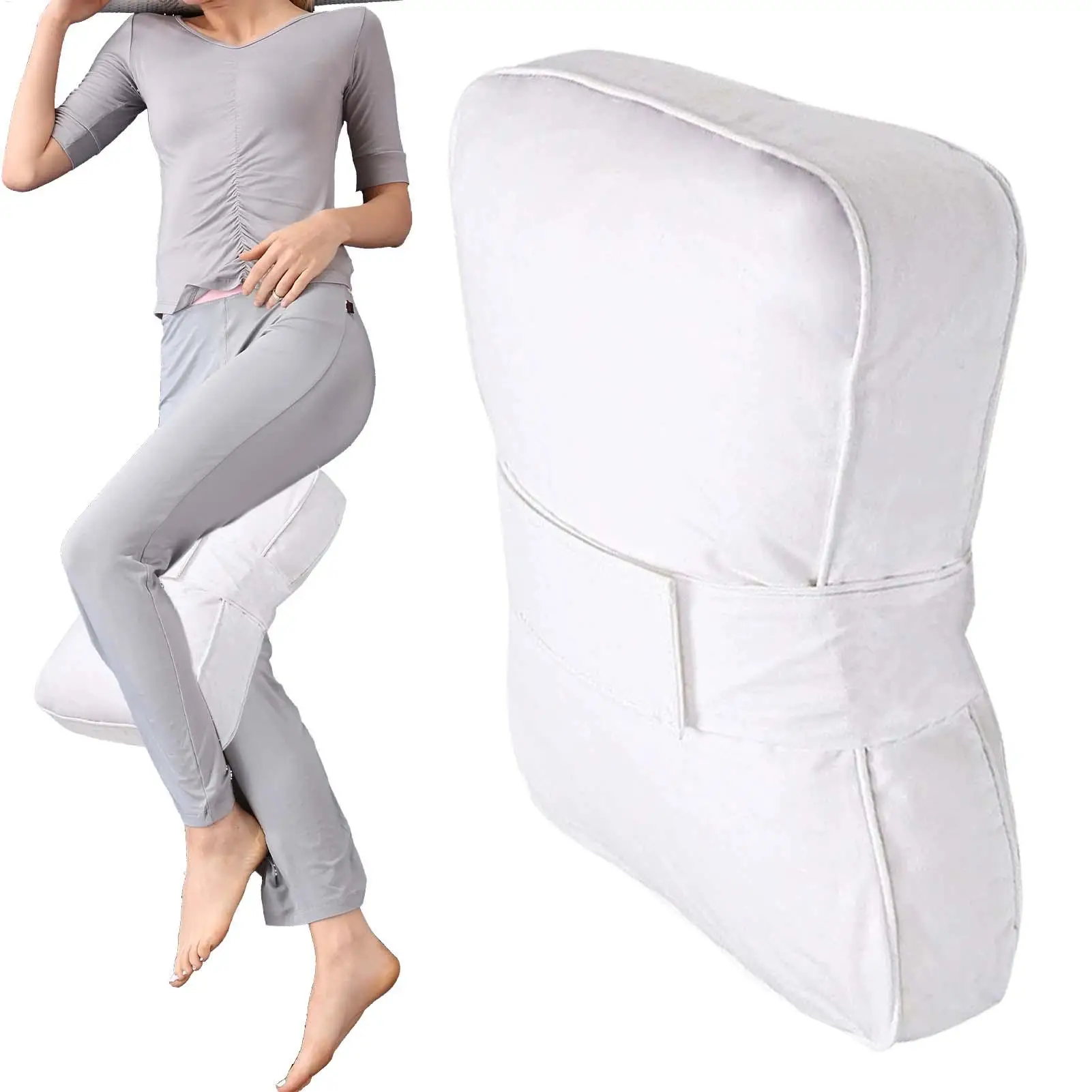 Knee Pillow for Side Sleepers Ergonomic Cushion with Strap Pillow Between Knees While Sleeping for Spine Alignment Back Hips