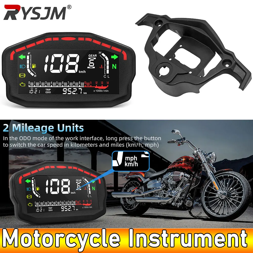 AD Digital Display Instrument Panel 12V Speedometer Motorcycle Bracket Odometer Tachometer with Speed & Mileage for CG125 CG150