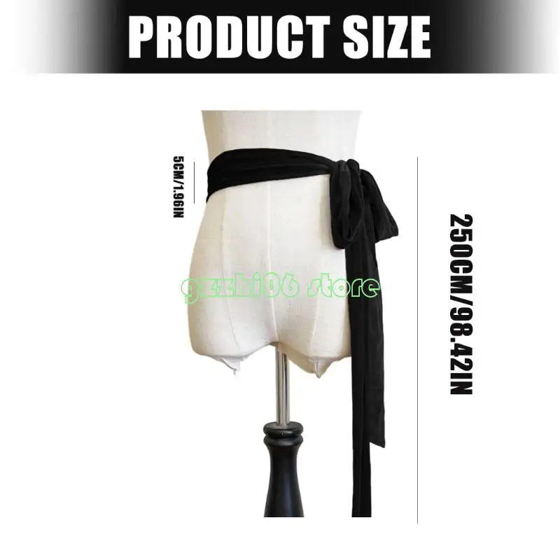 حزام خصر مخملي رفيع T5UF، حزام بطول قابل للتعديل للنساء والرجال، سهل الاقتران بأنماط متعددة #6