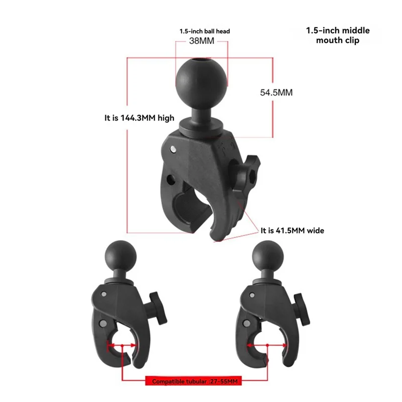 BNVN-Ballhead سوبر حامل مشابك Ballhead سوبر حامل مشابك 1.5 بوصة صناعة السيارات السكك الحديدية قضبان 27-55 مللي متر أنبوب أحجام Gopro