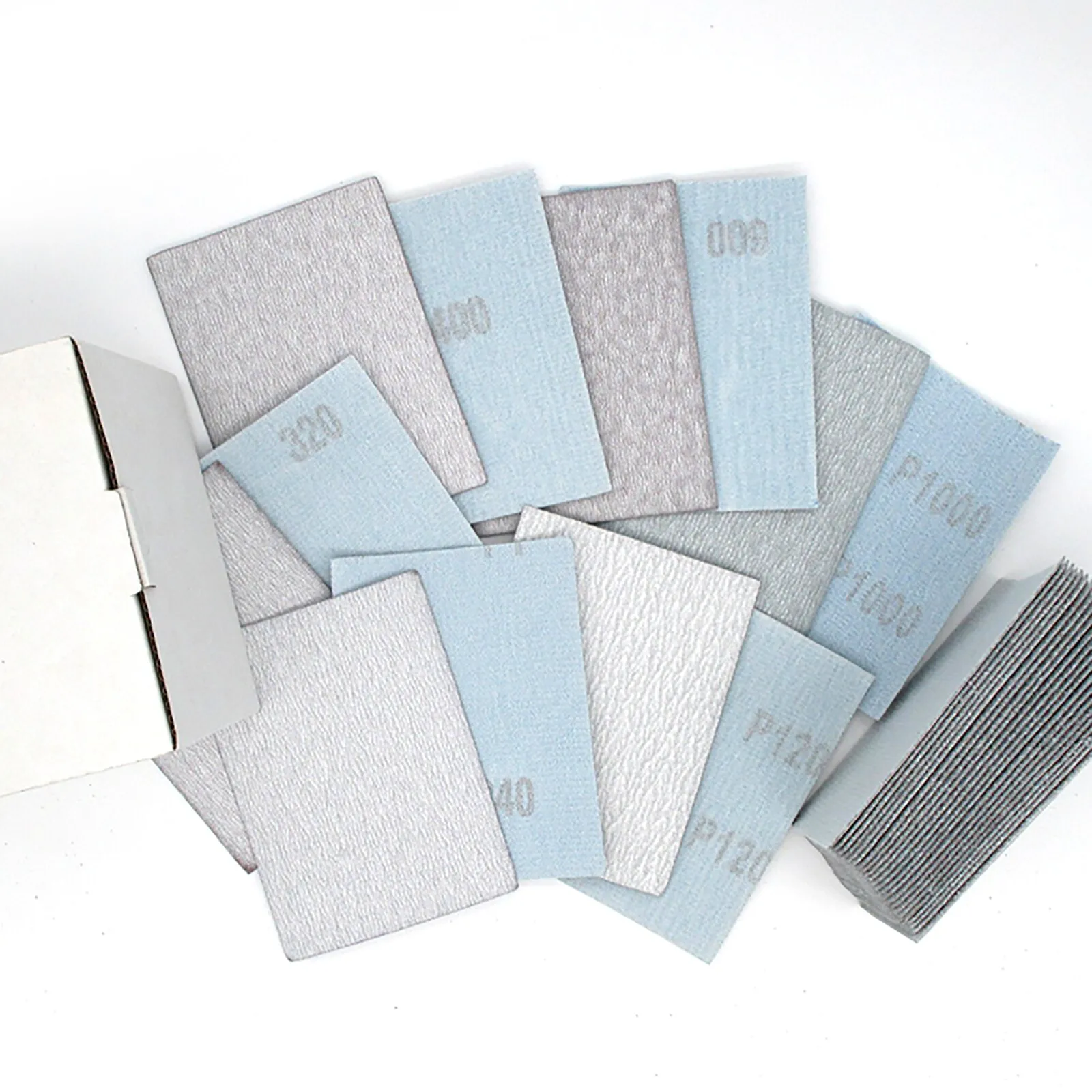 Dry Sandpaper Sanding Paper 75*100MM Hook & Loop Grit 120/150/180/240/320~1000# Sander Pads Sheet  Adhesive Metal Polishing Tool