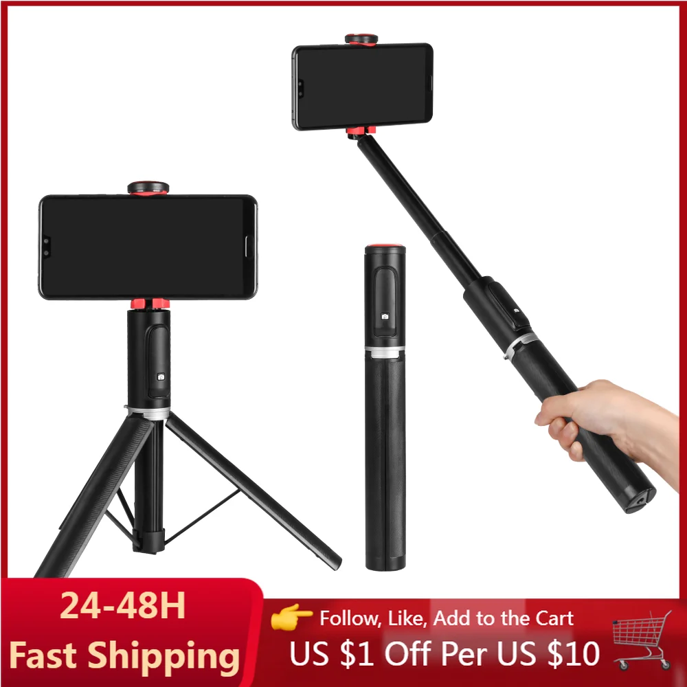 KINGJOY Bluetooth Selfie Stick Wireless Flexible Retractable Stand Tripod Foldable Handheld Holder For Smartphone, iPhone Huawei