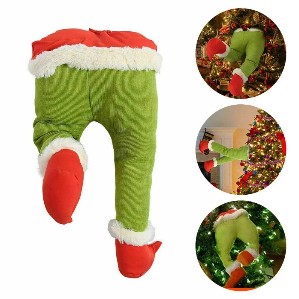 Gorro de Papá Noel con barba verde y guantes peludos para adultos, conjunto de juego de rol de personajes navideños, accesorios de disfraz de Cosplay para hombre