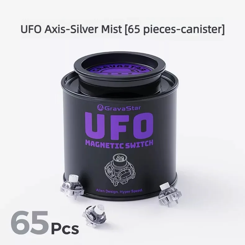 65pc Ufo Magnetic Switch Deep Clacky Sound Rt0.001mm Hotswap 40gf Magnetic Linear Switches For Keyboard Hall Effect Keyboard Rgb