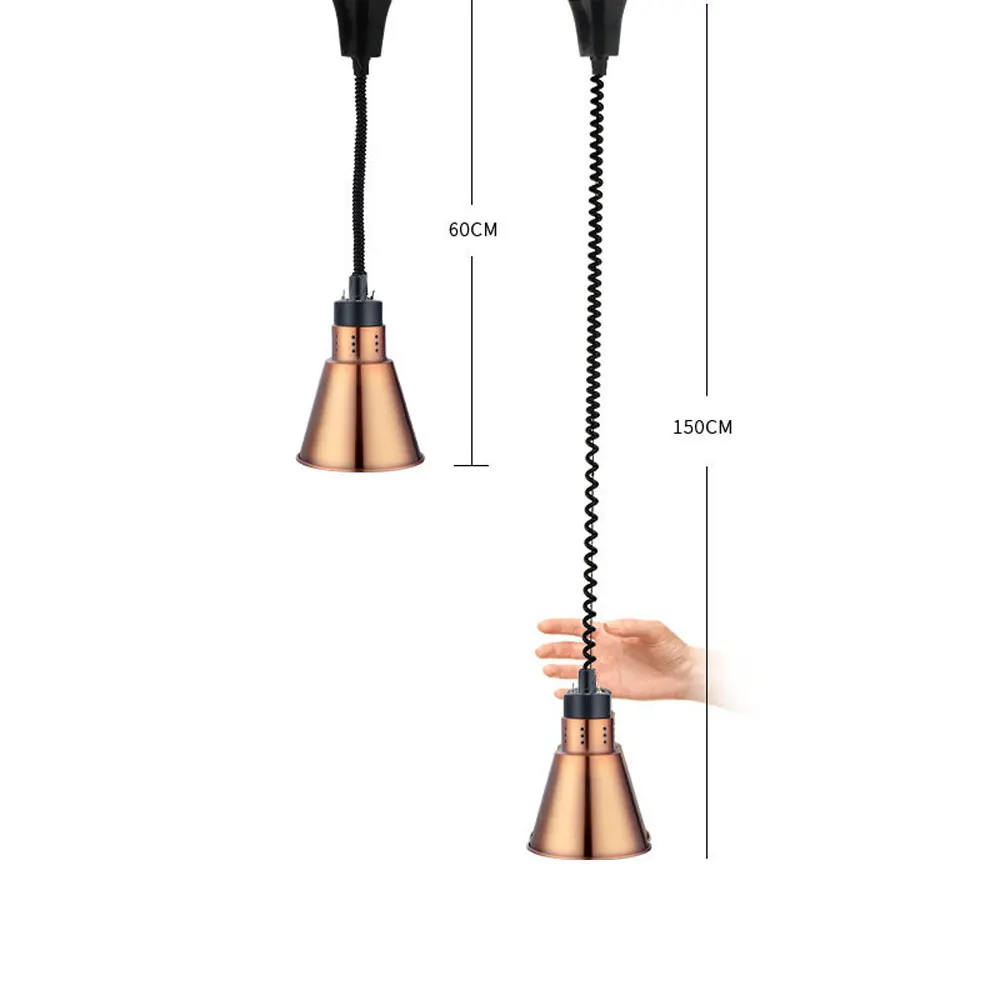 Telescopic insulation lamp buffet lift food insulation lamp single head hanging insulation lamp food heating lamp