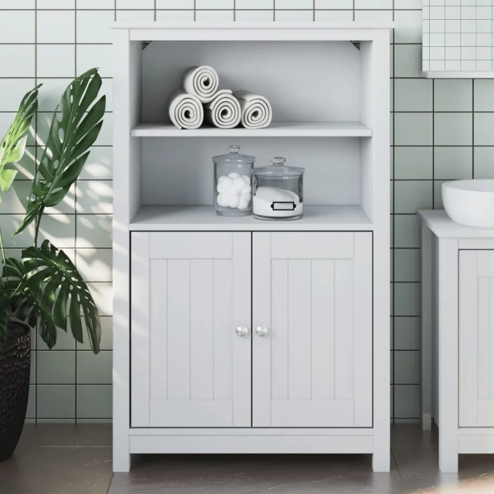 White Solid Wood Pine,Pine Wood Bathroom Cabinet with Ample Storage Space for Bathrooms Furniture Sets Indoor Furniture