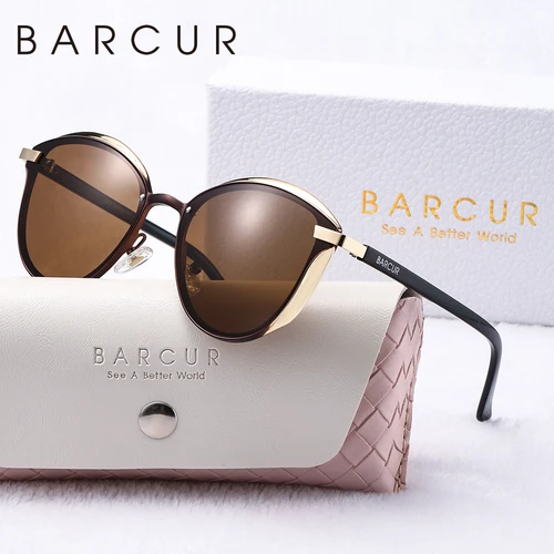 BARCUR Exquisitos gafas de sol estilo vacaciones, monturas tipo ojo de gato, accesorios de moda resistentes a los rayos UV, regalos perfectos