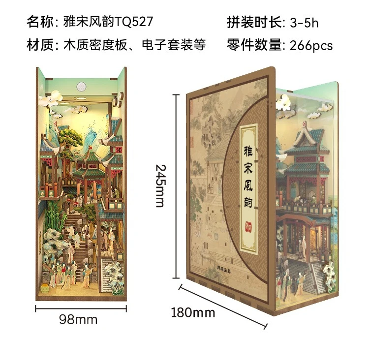 Tonecheer Vincent Willem Van Gogh DIY Book Nook Dollhouse Diorama Model Kit 3D Houten Puzzel Houten Boekensteun Decoratie Speelgoed Cadeau