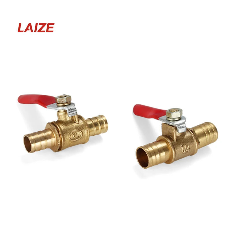 صمام كروي نحاسي شائك 1/4 3/8 1/2 BSP خيوط ذكر أنثى موصل خيط تركيب أنابيب النحاس #4