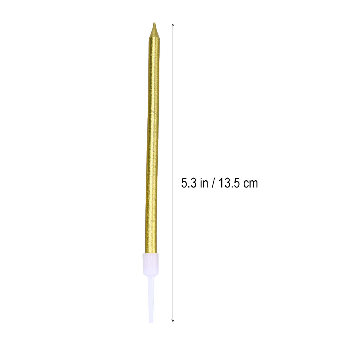 24Pcs Golden Pencil Style Cake Candles No Drip Smokeless Elegant Slender Candles for Birthday Wedding Party Decor