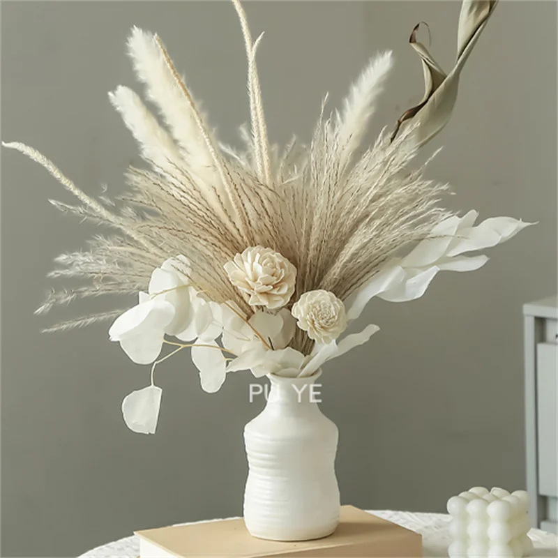 Modern Natural Dried Flowers Bouquet Flower Ideal for Boho Wedding Decor  Home Living Room Bedroom Bathroom Bohemian Decor