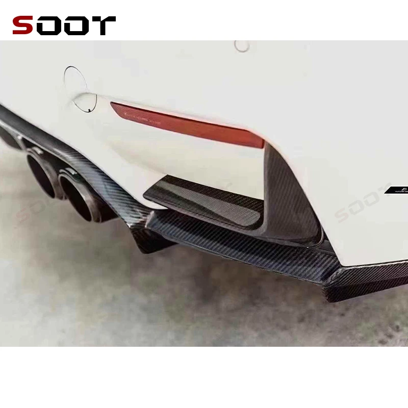 

Для BMW M3 M4 F80 M4 F82 F83: угловые накладки из карбона на задний бампер, сплиттер, накладки на уголки, тюнинг, автозапчасти