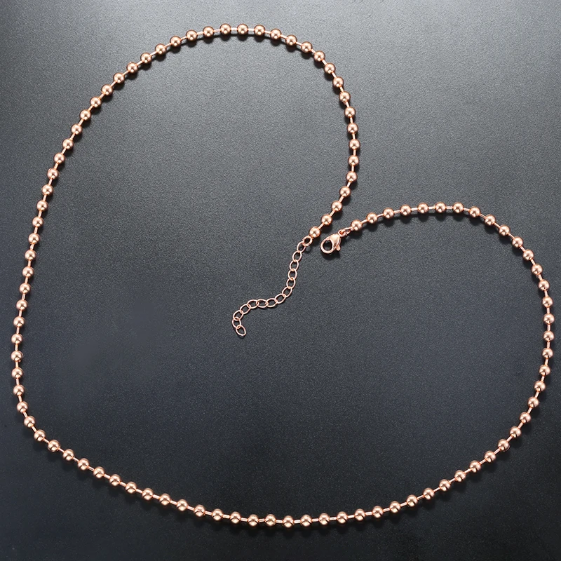 60CM/23.62IN Round Bamboo-Knot Bead Necklace with Lobster Clasp, Adjustable Chain, Gold-Plated Brass Hip-hop Jewelry:VL819