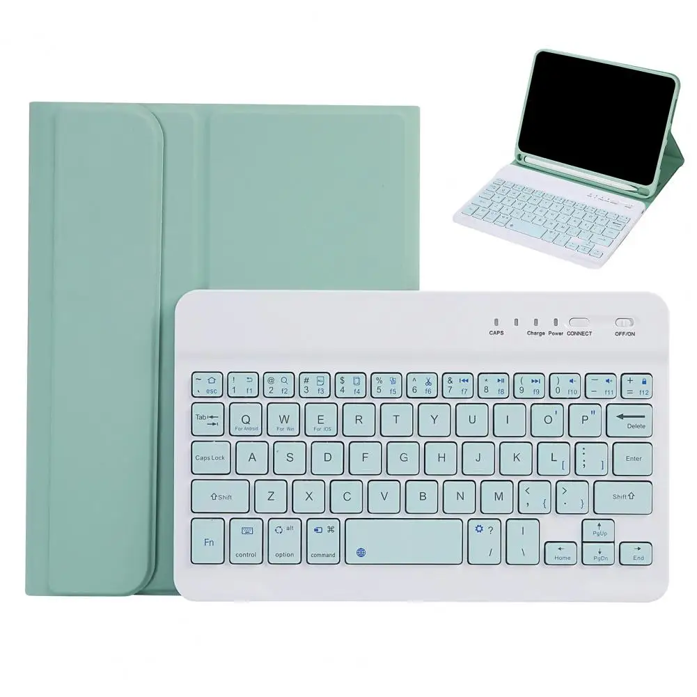 Wireless Keyboard Case Candy Color Bluetooth-compatible Keypad Case with Pencil Holder for iPad Mini 6