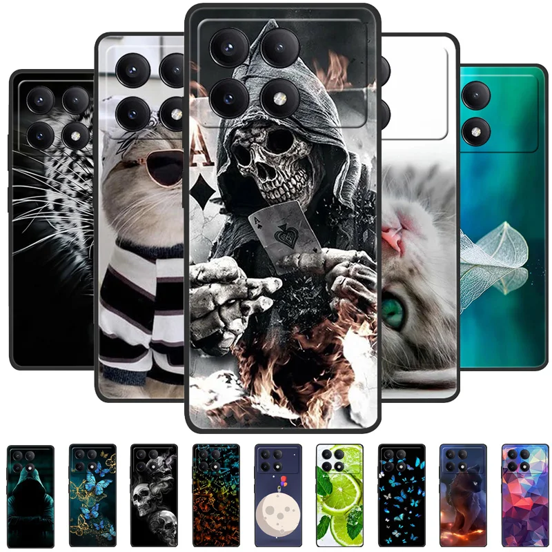 For POCO X6 Pro Case Cover Fundas Black Soft Silicone TPU Protective Phone Case For Xiaomi POCO X6 Pro Bumper Coque POCOX6 X 6