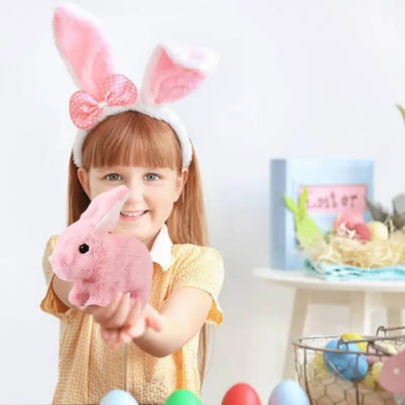 Bunny Toys giocattoli interattivi educativi i coniglietti possono camminare e parlare, peluche pasquale coniglietto farcito giocattolo educativo coniglio che cammina