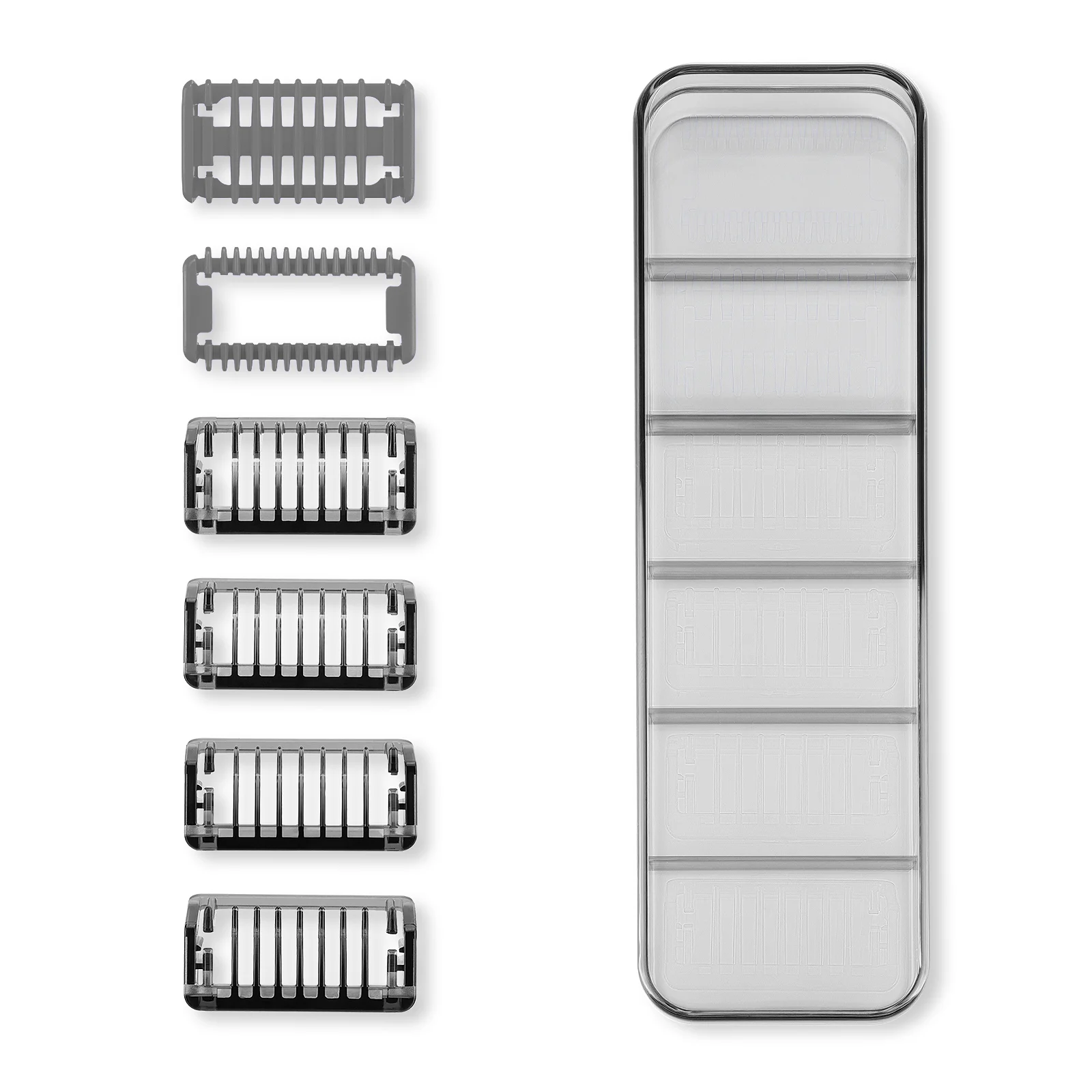 

Guide Comb for Oneblade QP2520/QP2530/QP2630/QP6510/QP6520 - 6-Piece Kit with 1/2/3/5mm Combs, PC Skin Protector & Storage Case