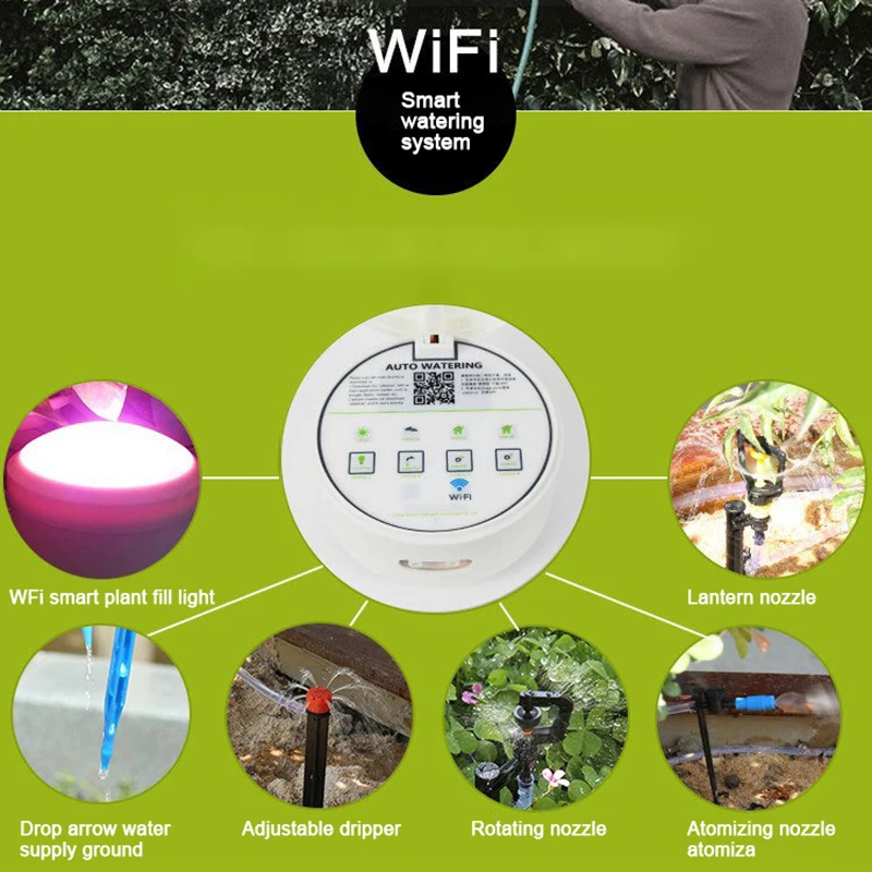 Artefato de rega de jardinagem wi-fi controlador de rega de gota de alta potência multi-função app timing irrigação ferramenta de irrigação inteligente