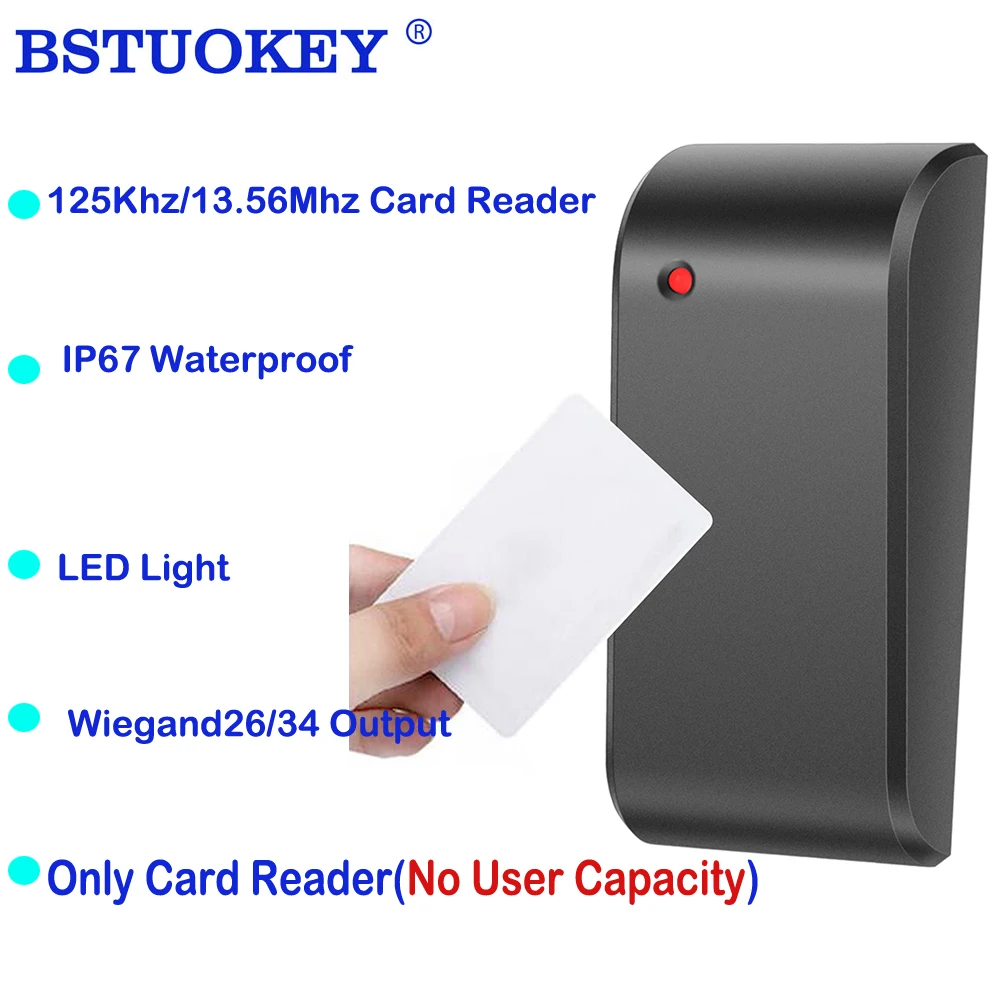 

Mini IP67 Waterproof Card Reader 13.56Mhz 125Khz Proximity Wiegand Card Reader Long Range RFID Reader