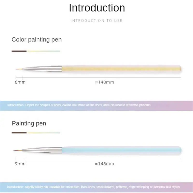 For Color Painting Nail Brush Frosted Acrylic Rod Manicure Pen Phototherapy Pen Nail Art Tool