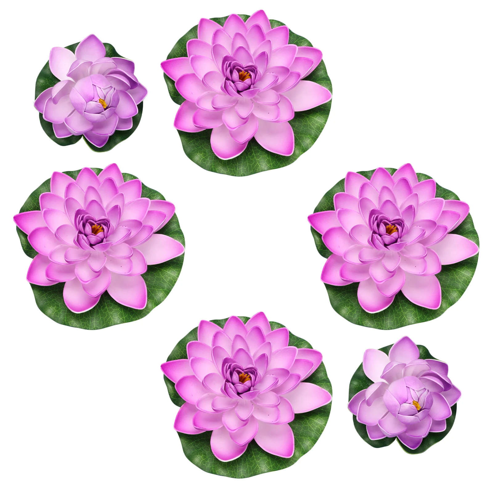 

6Pcs Artificial Lifelike Water Lilies Plastic Pond Plants Floating Decoration Home Garden Pond Decor Fish Aquarium Accessories