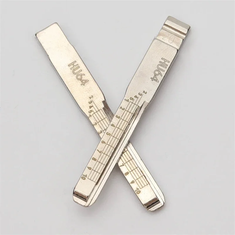 OEM 10Pcs NO.20 HU64 Engraved Line Key Blade Scale Shearing Teeth Uncut Key Blade  S600