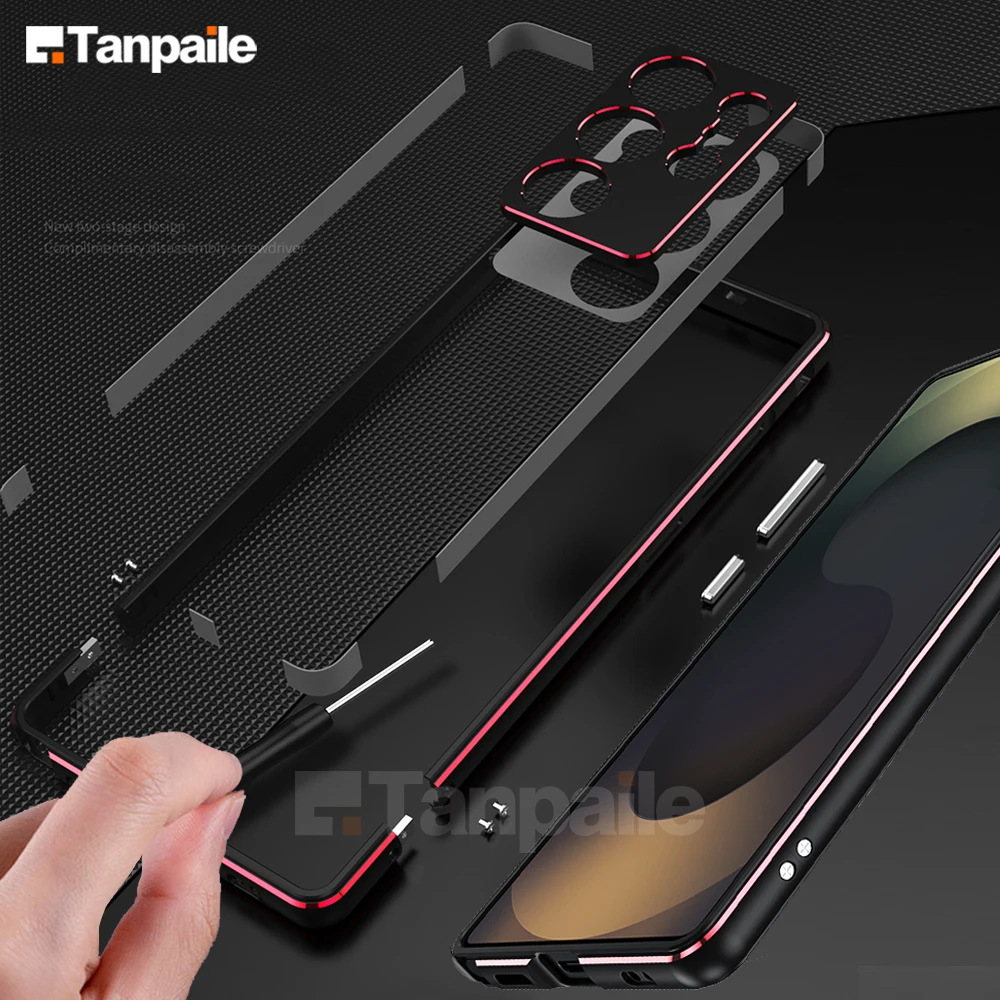 

Для Samsung S25 Ultra Металлический Чехол Для S25+ S24+ S23+ S22+ S21 FE Ультра Алюминиевый Бампер Рамка Для Note 20 Ultra Lock Cover Funda