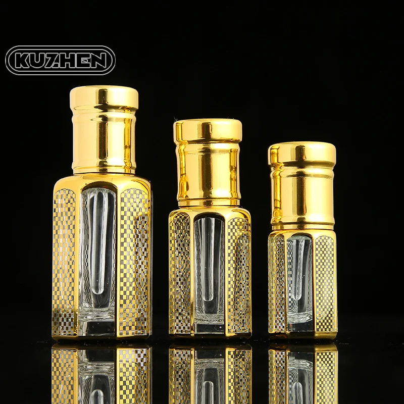 

1pcs 3ml/6ml/12ml Empty Gold Glass Bottle Mini Essential Oil Container Refillable Roller Bottle Portable Perfume Bottle DIY