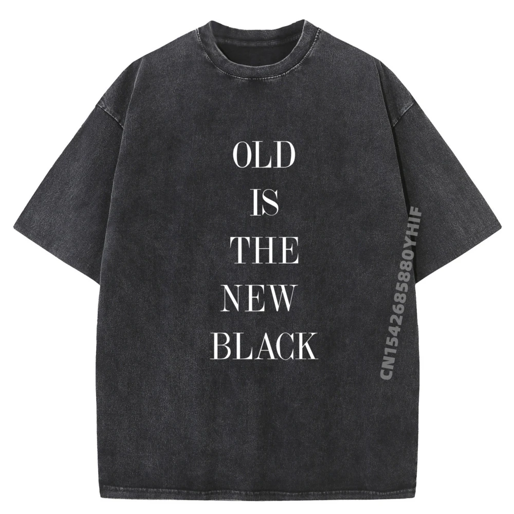 

Loose Graphic Tees Old Is The New Black Vintage T Shirts Band Tshirts Washed Tops Printed T Shirt England Style