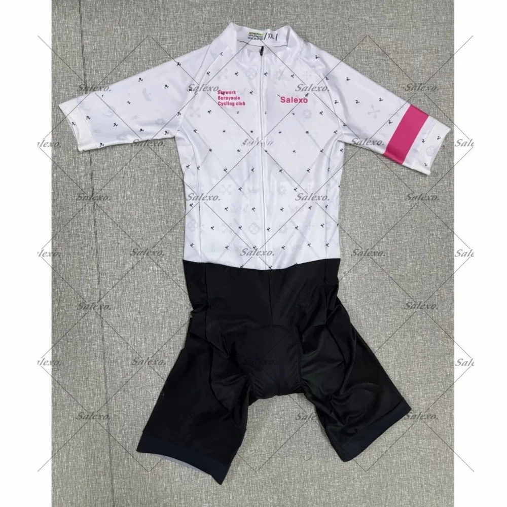 Traje de Ciclismo Corto de Manga Corta LASER CUT 2026 Blanco, Maillot de Ciclismo, Ropa Ciclismo