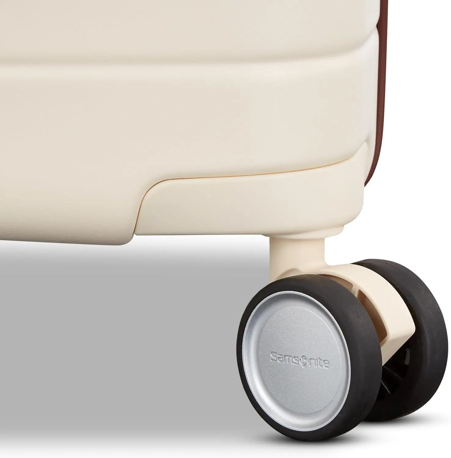 حقيبة حمل صلبة مقاس 21 بوصة من Virtuosa - قفل TSA، 360 درجة °   عجلات دوارة، بولي كربونات قابلة للتوسيع، أوف وايت