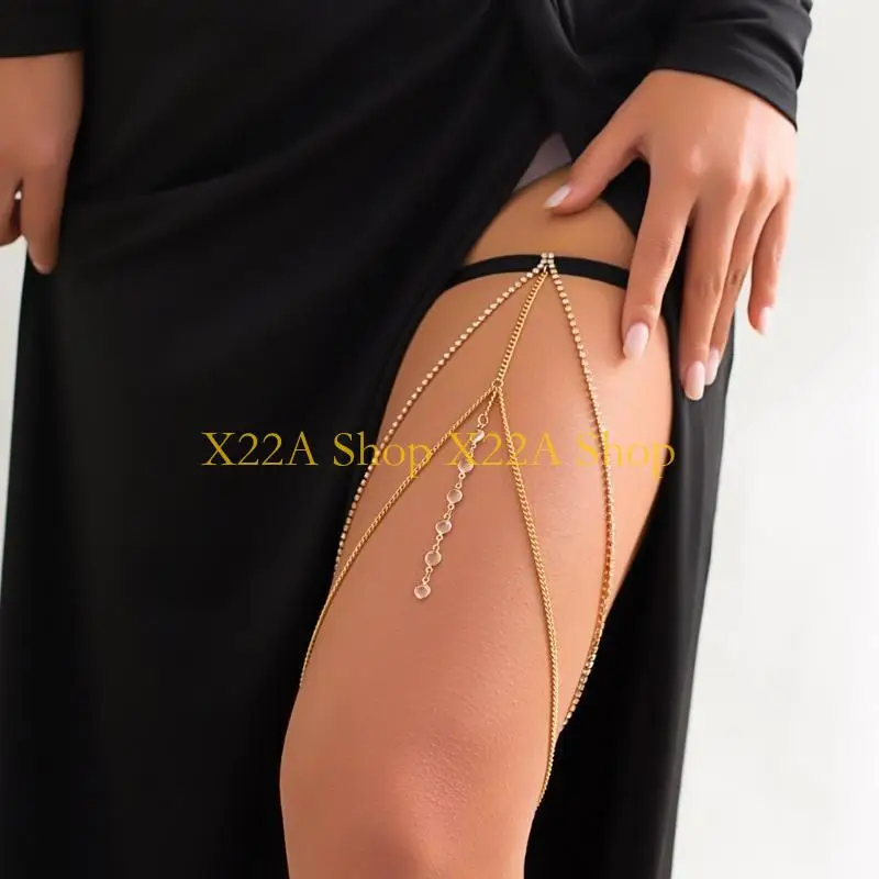 

Unique Delicate Leg Chain Garter Multiple Type Thigh Chain Elastic Sexy Body Chain Jewelry Nightclub Party for Woman