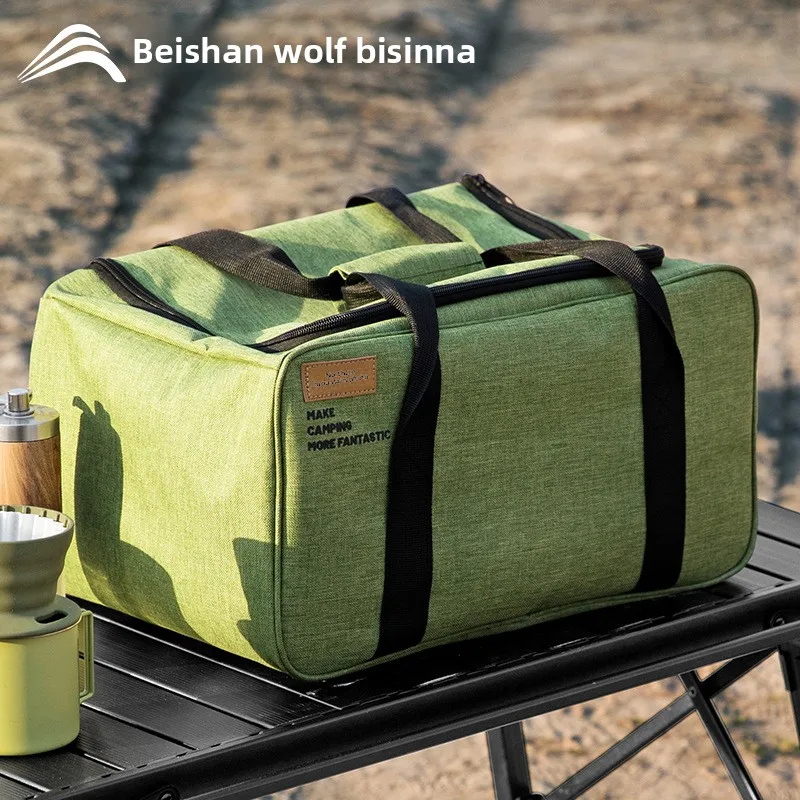 

Outdoor Camping Picnic Tableware Storage Bag Cookware Pot Gas Canister Multifunctional Stove Cookware Large Capacity Miscellaneo