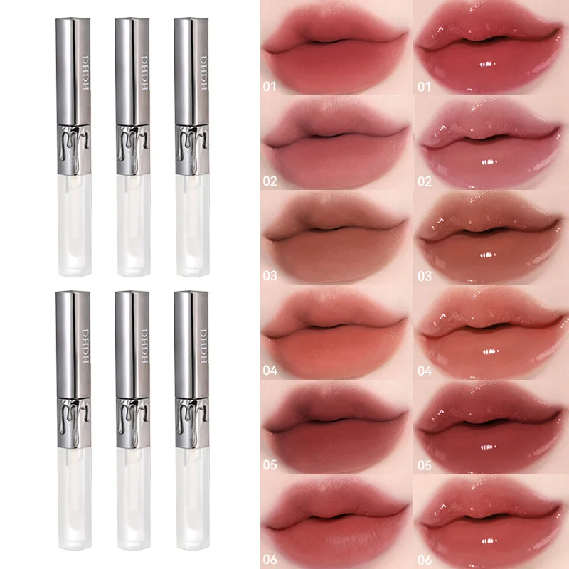 Lip gloss and lip gloss set, autumn and winter long-lasting water-like mirror finish, layering lip makeup, natural look