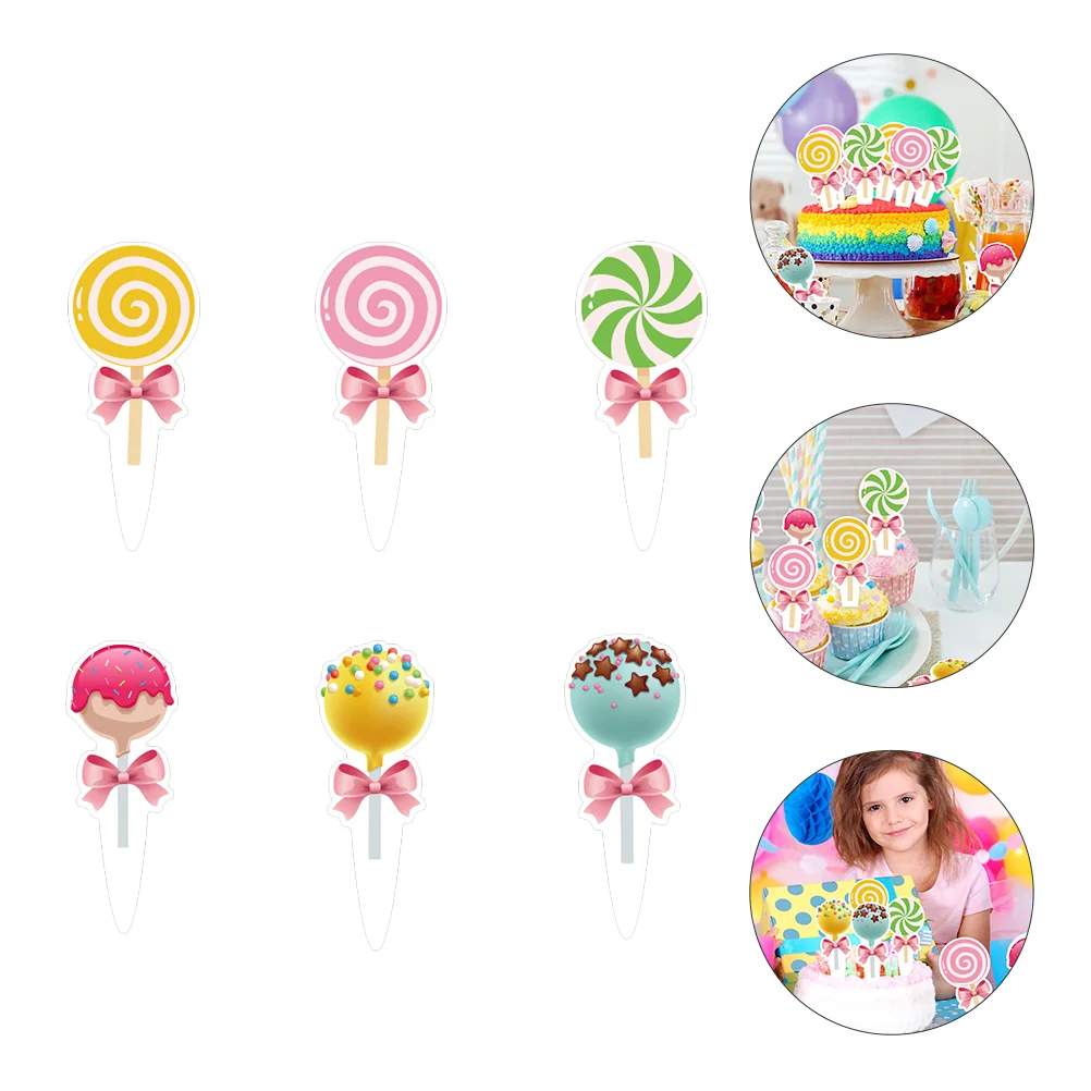 24 Pcs Party Supplies Candy Cake Insertion Article Cupcake Picks Top Hat Toppers Lollipop Baby