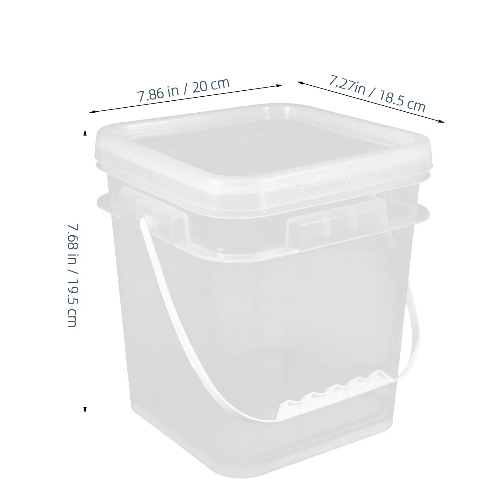 5L Square Clear Plastic Paint Container Bucket for Paint Storage Coatings Sealants Artistic Pigments Chemical Transport Food