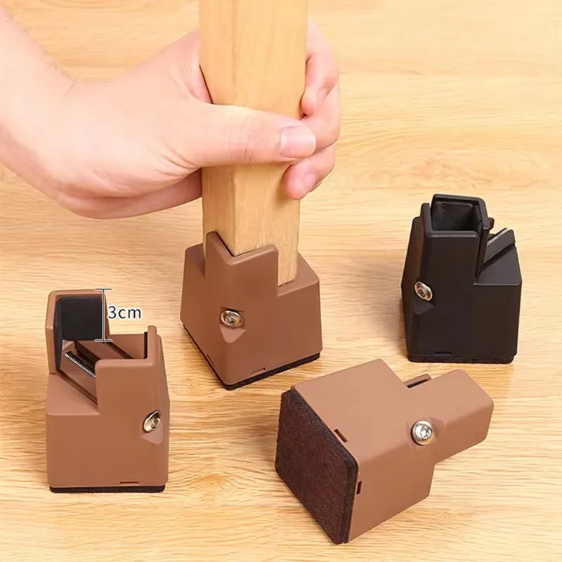 4Pcs Heavy Duty Furniture Leg Risers Adjustable Heavy Duty Furniture Sofa Table Chair Leg Risers Screw Clamp Furniture Risers