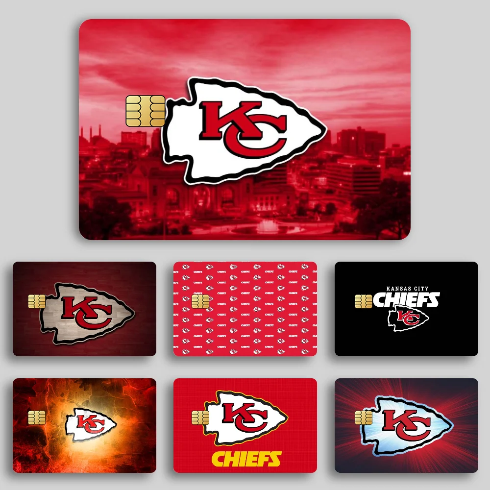 City American C-Chiefs Soccer K-Kan-sas Fashion Waterproof Scratch Pattern New Stickers Decoration 4 PCS Card Cover