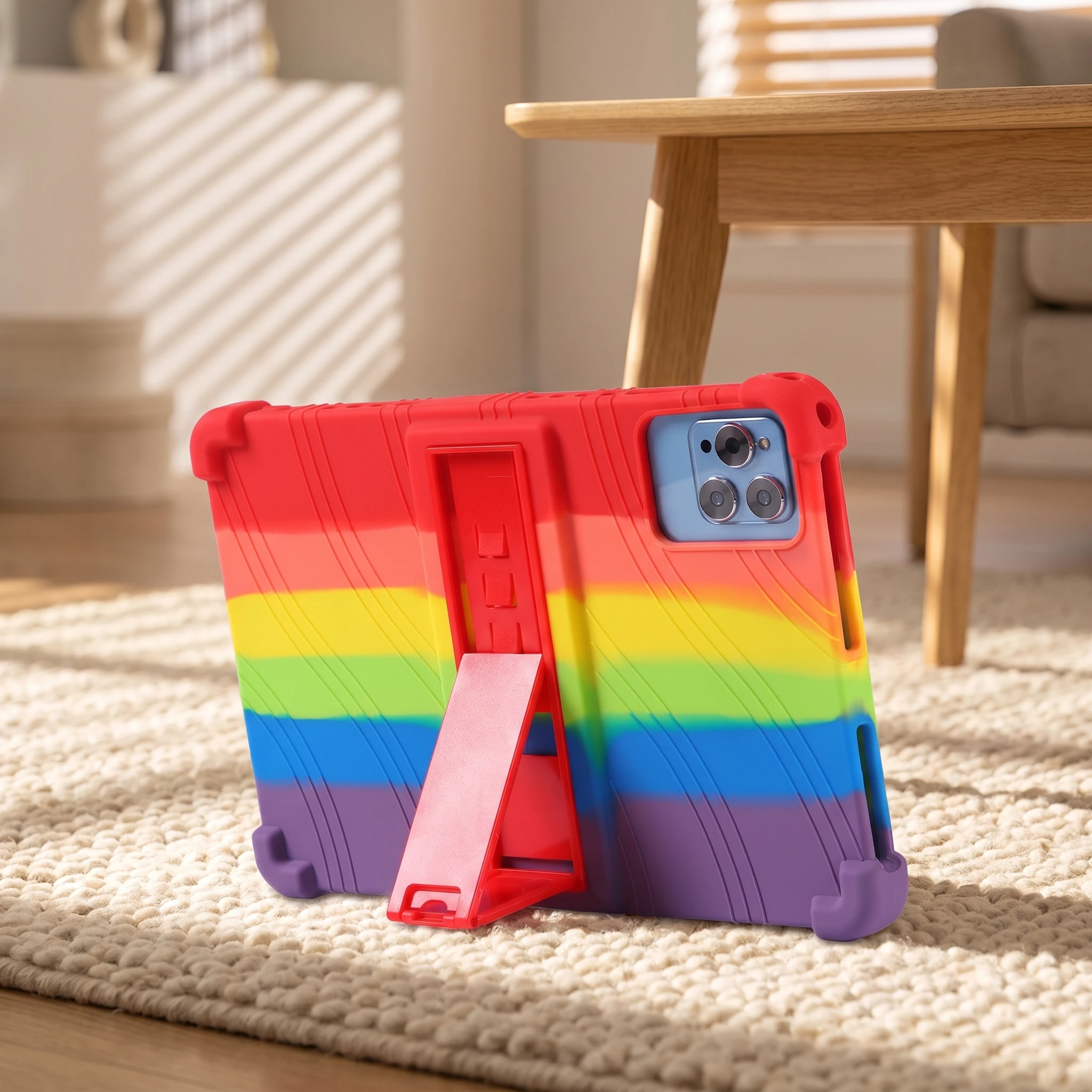 For BDF P50 P40 P37 P30 10.1 Inch Android Tablet PC Soft Shockproof Solid Color Back Stand Cover Protective Shell