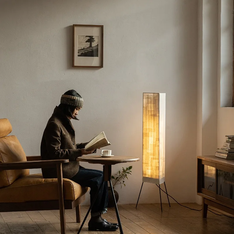 Wood ink, floor lamp, creative handmade modern simple Japanese style, ambient light, living room dining room bedroom
