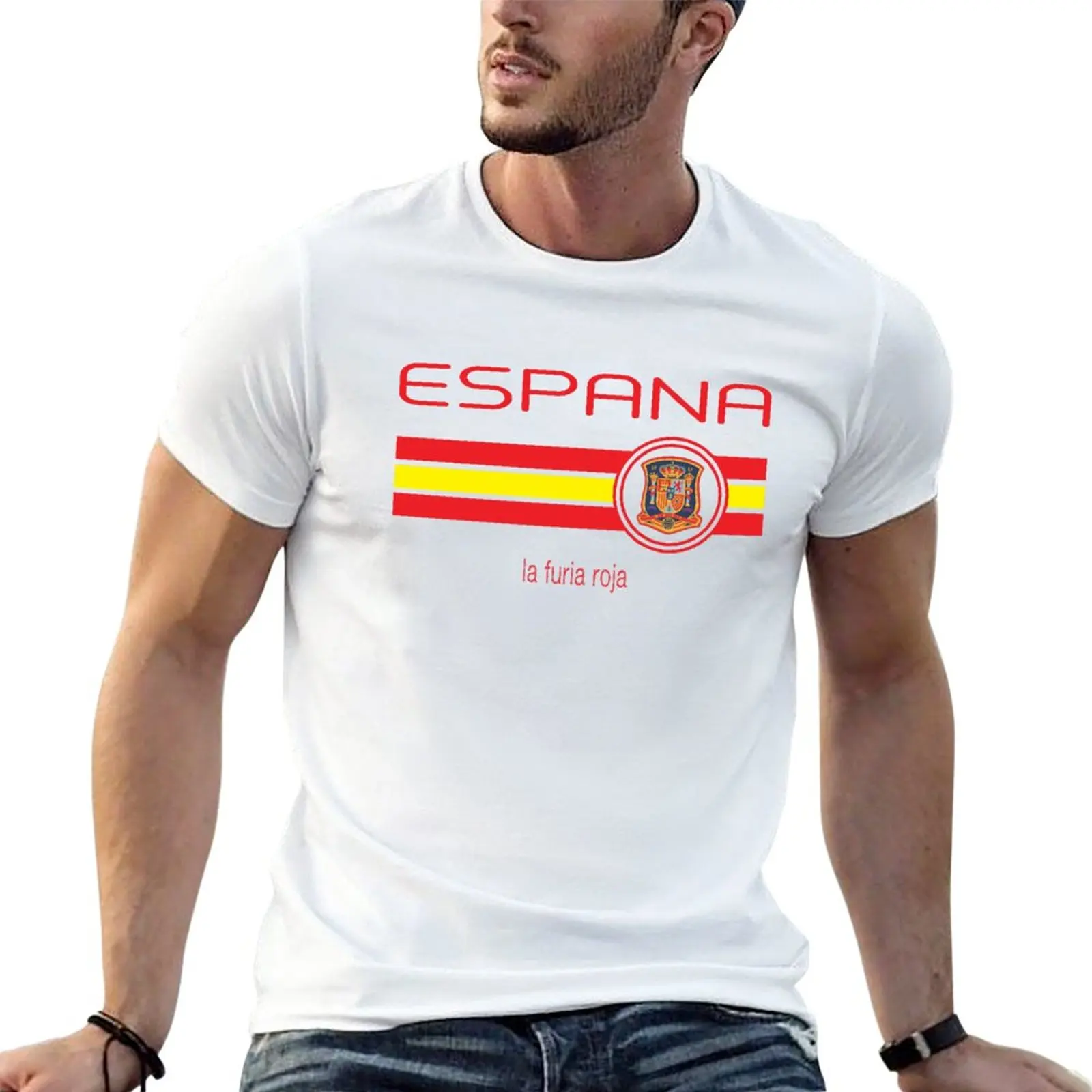 

Football - Spain (Away White) T-Shirt kawaii clothes Tee shirt sweat shirts vintage clothes men workout shirt