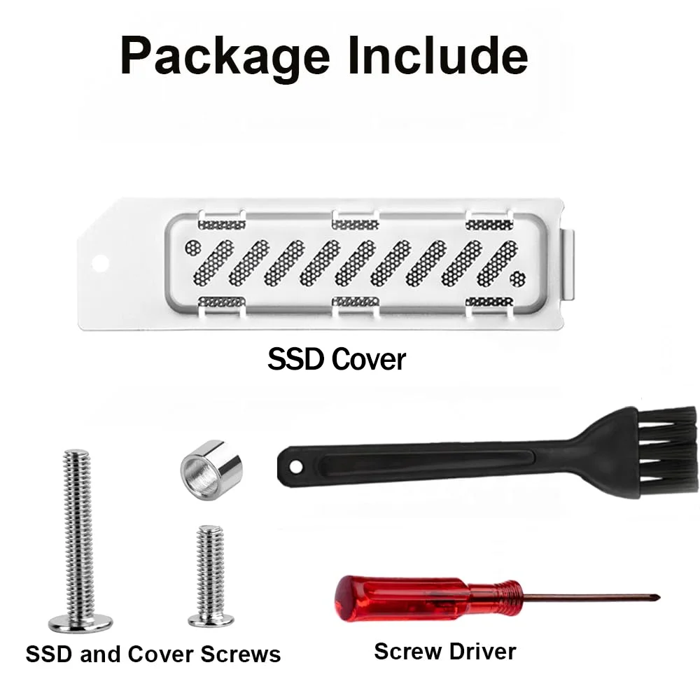 غطاء معدني لتبديد الحرارة لـ PS5 Pro/PS5 Slim M.2 SSD فتحة توسيع غطاء غبار المبرد ثقب قابل للتنفس حافظة حرارية من الألومنيوم