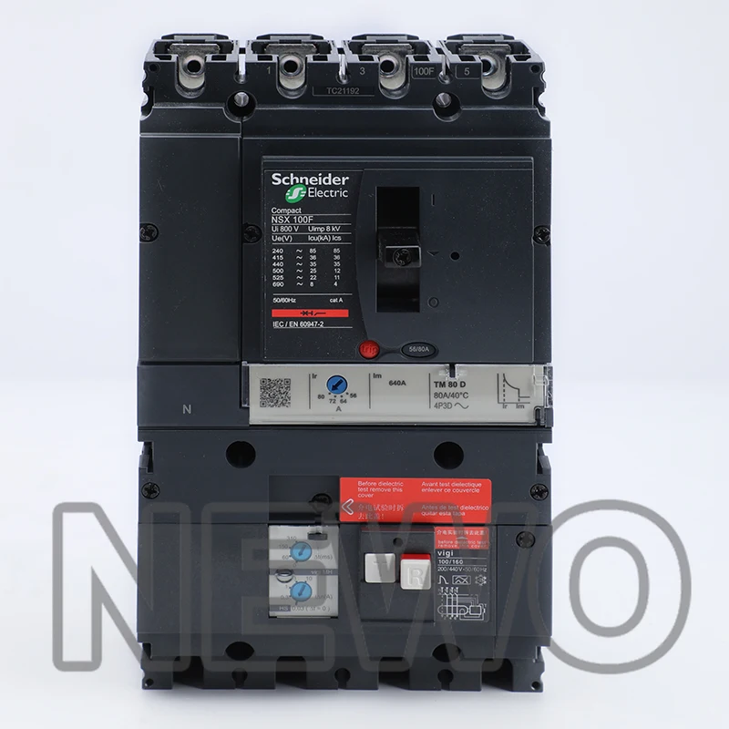 Schneider Electric NSX 4P 100/160/250/400/630F VIGI Integrated Leakage Molded Case Circuit Breaker