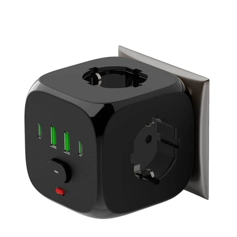 T21C Power Strip Wall Socket EU Plug Electrical Outl B